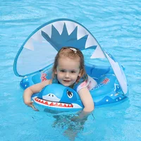 Kids Floats Baby Waist Floating Lying Swimming Ring Pool Toy Swimming Trainer Solid Non-Inflatable Newborn Baby Swim with Canopy 1