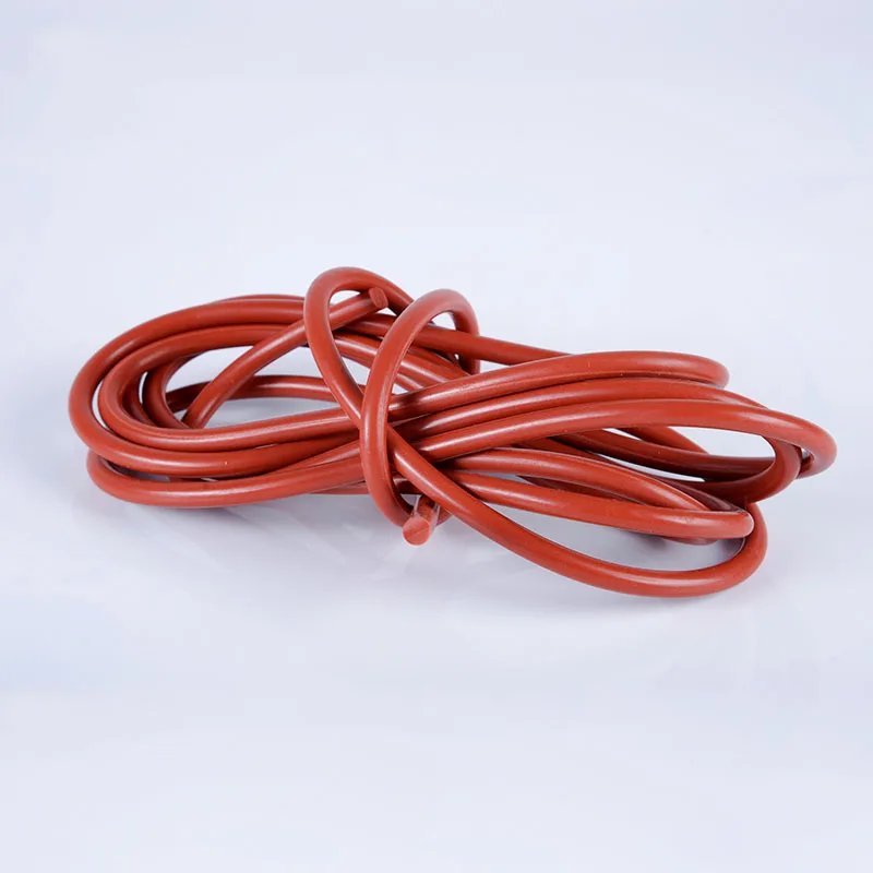 Red Round Solid Silicone Cord Silicone Rubber Rod Bar Rubber Gasket Trim Seal Strips O Ring High Temperature Waterproof