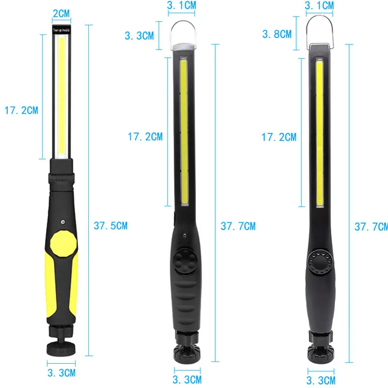 LED Flashlight Camping Lamp LED Work Light Camping Lights Work Light 2000LM COB LED Emergency Floodlight 18650 USB Rechageable Garage Inspection Lamp Magnet Work Light 1Mode Camping Tent Lantern