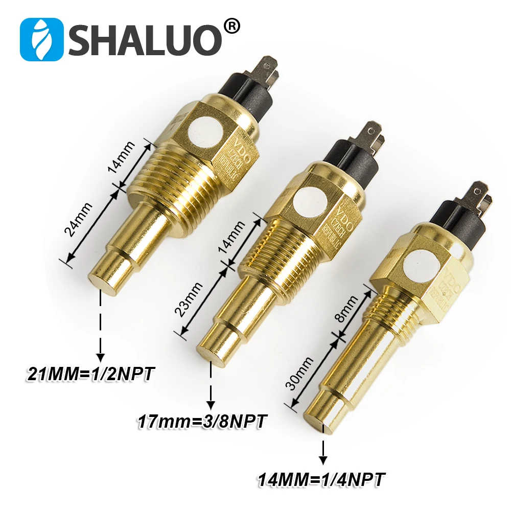 6-24V 98±3 ℃ Diesel Engine VDO Water Temperature Sensor Normal Open Switch Plug Match With Generator VDO Water Temperature Guage