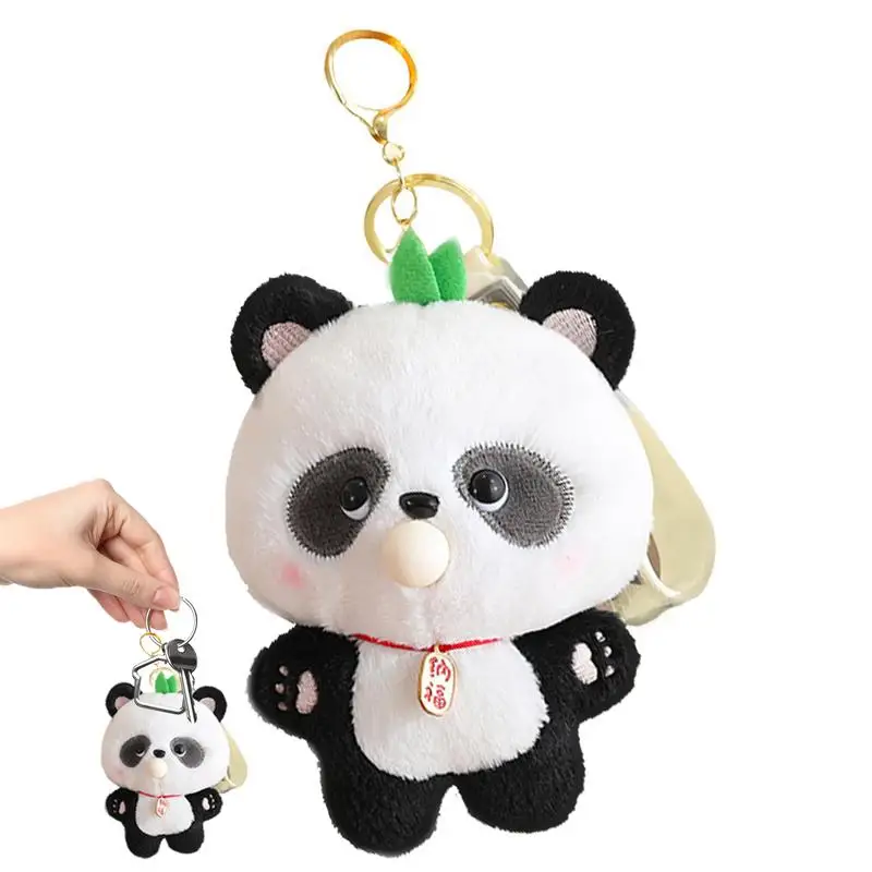 

Мягкая искусственная набивка, портативная искусственная животная панда, украшение для автомобиля, школьная сумка, сумка-кошелек