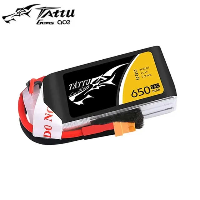 ACE Tattu Lipo Battery 3S 4S 650mAh 11.1V 14.8V 75C 1P RC Battery with XT30 Plug for RC FPV Racing Drone Quadcopter 3