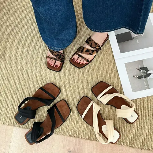 2025 Women's Slippers Elegant Mid Heels Shoes Summer New Fashion Heeled Sandals Woman Pumps Designer Walking Sandalias De Mujer - Image 4
