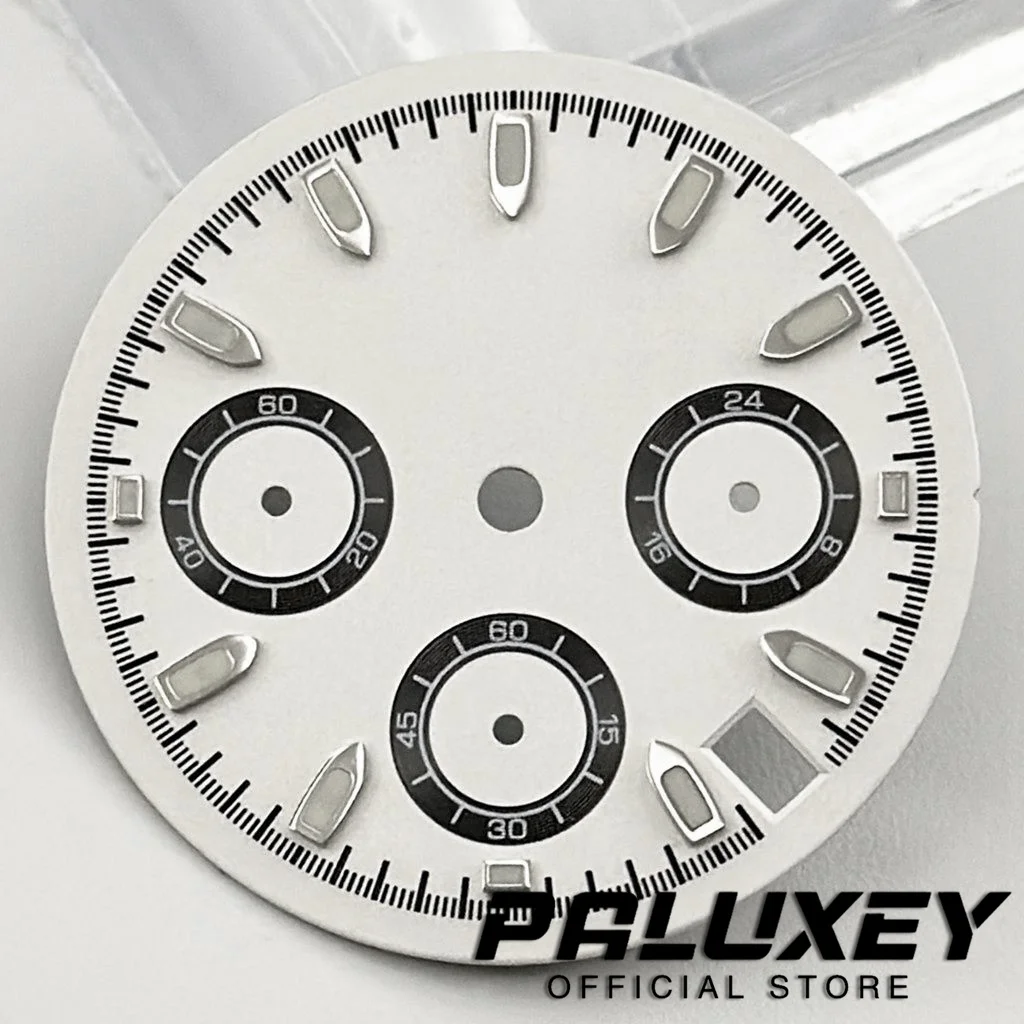 30mm Sterile Watch Dial Green Luminous Watch Face for VK63 Movement Replacement Parts Watch Dial Accessories Watch Face Accessories