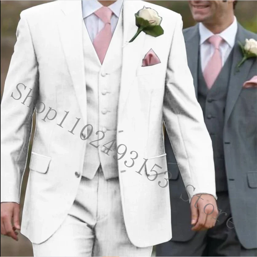 Tailor Made Wedding Suits For Men 3 Pieces Formal Male Suits Groom Tuexdos For Wedding Blazer+Vest+Pants Costume Homme Mariage