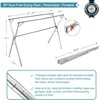 95 Inches Clothes Drying Rack Clothing Folding Indoor Outdoor, Heavy Duty Stainless Steel Laundry Drying Rack 4