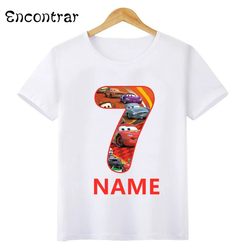 Disney Car Pixar Lightning McQueen Boys T shirt Kids Clothes 1 2 3 4 5 6 7 8 9 Years Birthday Children T-Shirts Baby Girls Tops 3