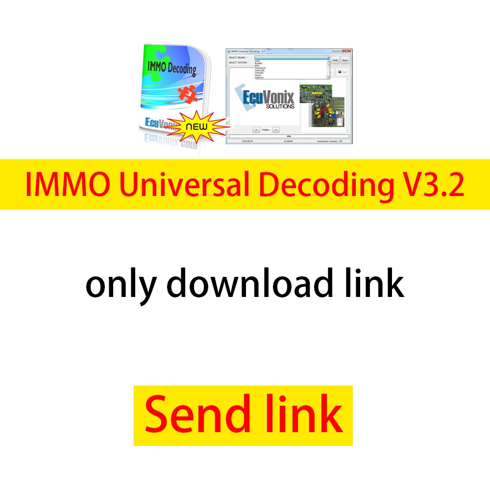 EcuVonix 3.2 IMMO Universal Decoding V3.2 Remove IMMO Off with Keygen Unlimited Crack Send link or CD or USB freeshipping automobile exhaust gas analyzer Diagnostic Tools