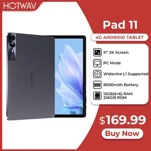 HOTWAV Pad 11 Tablet 11'' 2K Display Widevine L1 8000mAh Battery Pad 12(6+6)GB RAM 256GB ROM Quad-loud speaker PC Mode Tablet PC