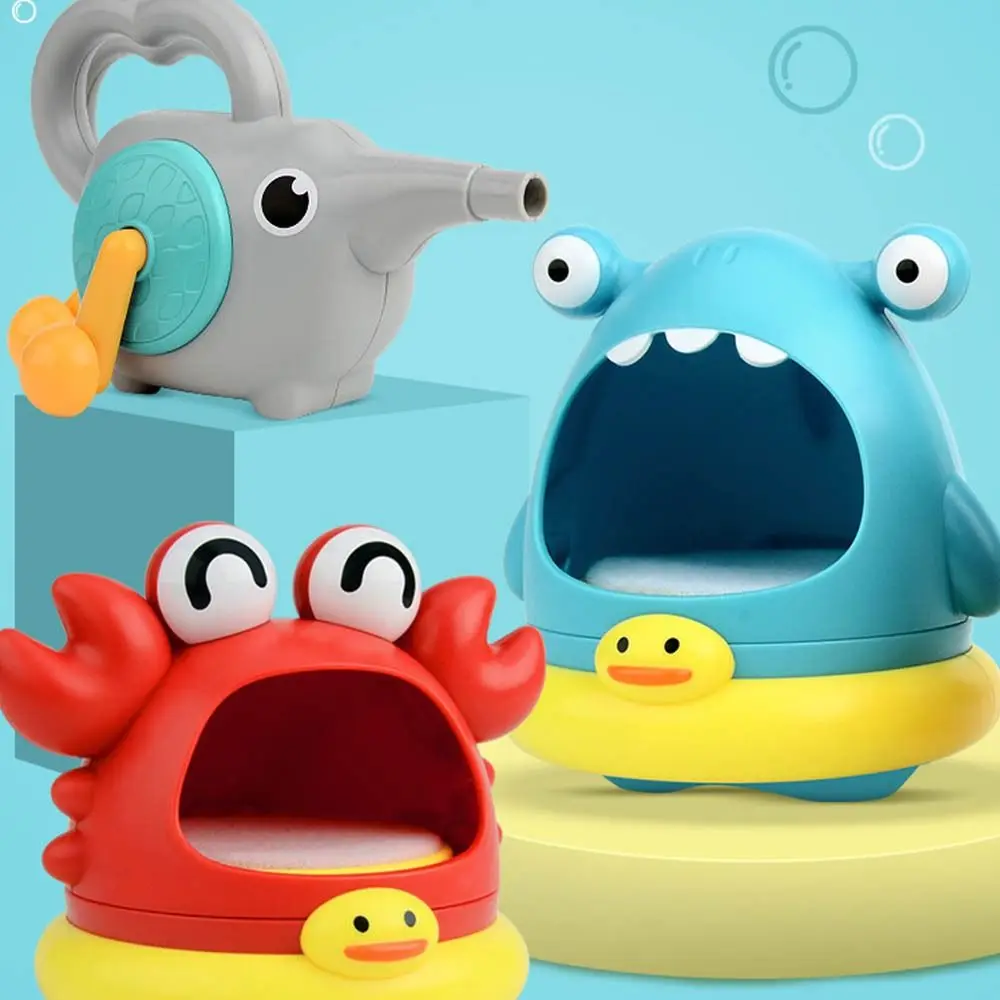 Children Soap Machine Blowing Bubble Bath Aerator Outdoor Foam Maker Cute Cartoon Crab Bathroom Swimming Pool Toy 2