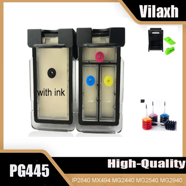 Cartouche d'encre rechargeable PG445 CL446, pour imprimante Canon Pixma  2545S MG2540 mg244 MG2540S MG3040 MG2940 - AliExpress