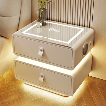 Mobili Comodino Comodini Camera da letto Sensore intelligente Luce Ricarica wireless Stile Multifunzione Nachttis Ausiliario 1
