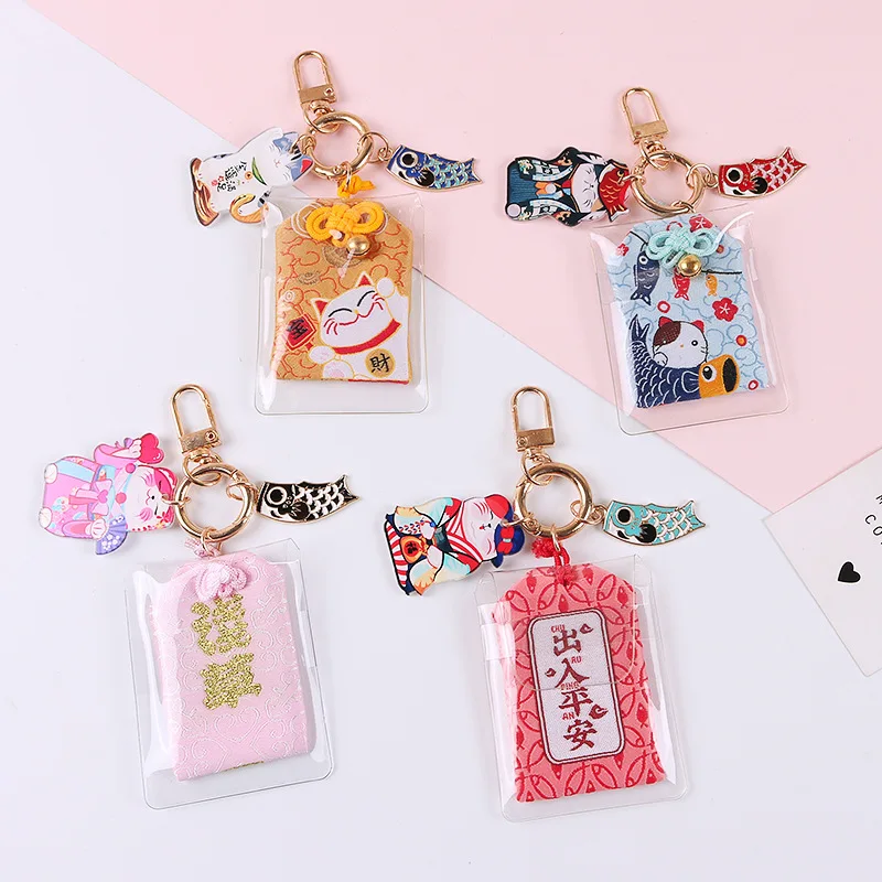 Lucky Keychain Bags Pendant Fortune Cat Car Key Handbag Accessories Ornament 