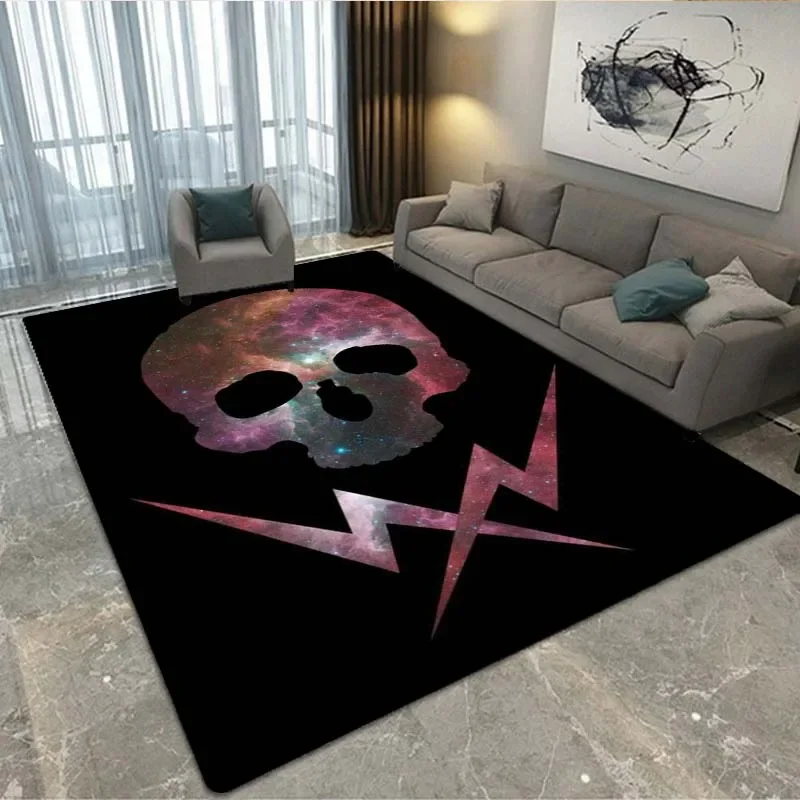 

Skull Art Corridor Carpet Cheaper Non-Slip Modern Living Room Balcony Door Mat Area Carpet Children's Room Living Room Carpet