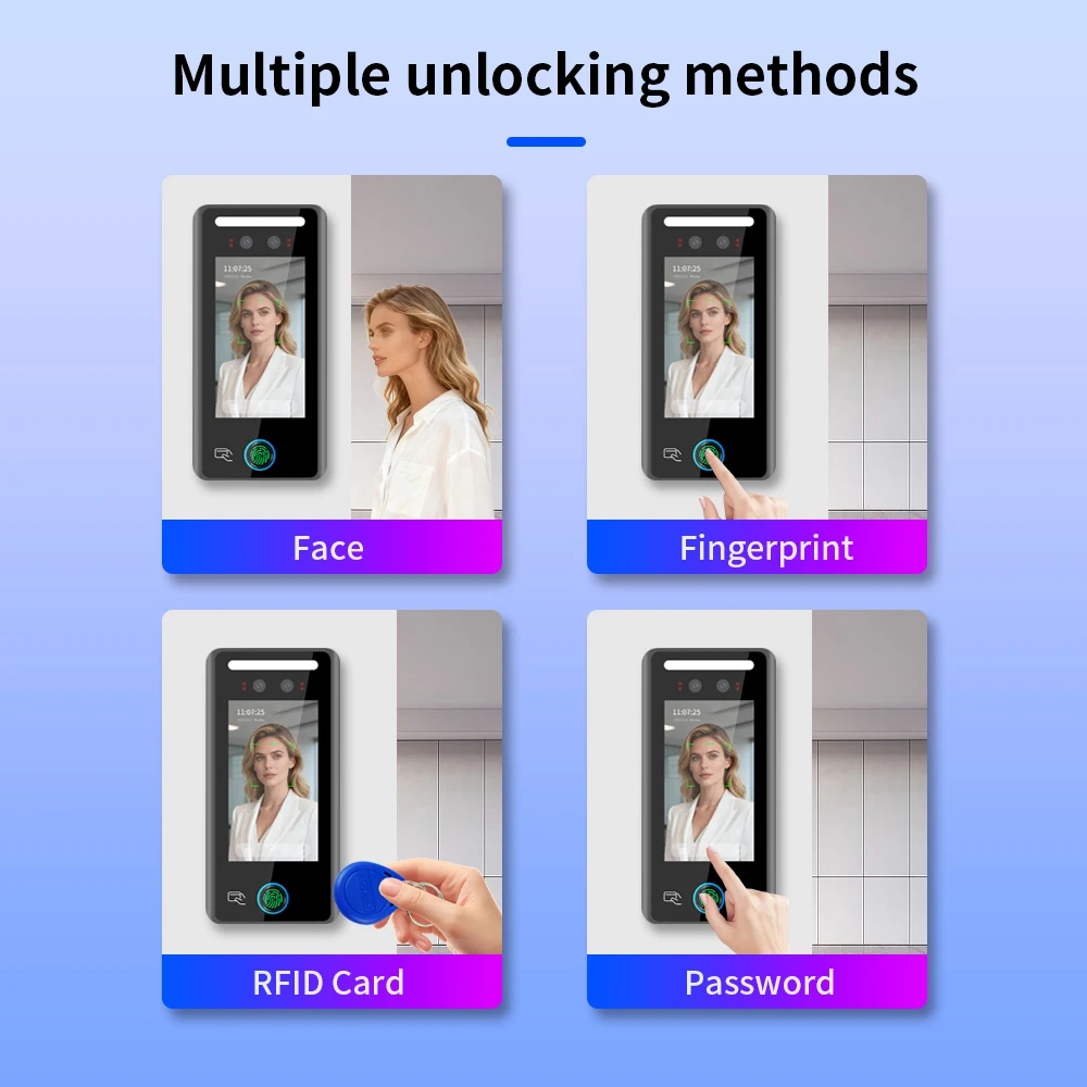 Wall Mount Dynamic facial recognition attendance andaccess control machine 1000