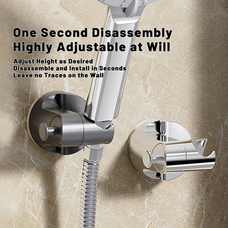Shower holder 360&deg;Adjustable Self-adhesive Shower Head Stand Bracket Suction Cup Head Holder Bathroom Accessories