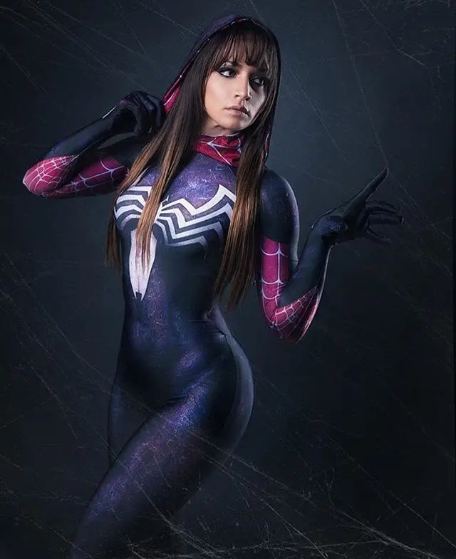 

Halloween Adults Kids Venom Gwen Spiderman Stacy Cosplay Costume Symbiote Superhero Zentai Suit Female Girls Woman Full Bodysuit