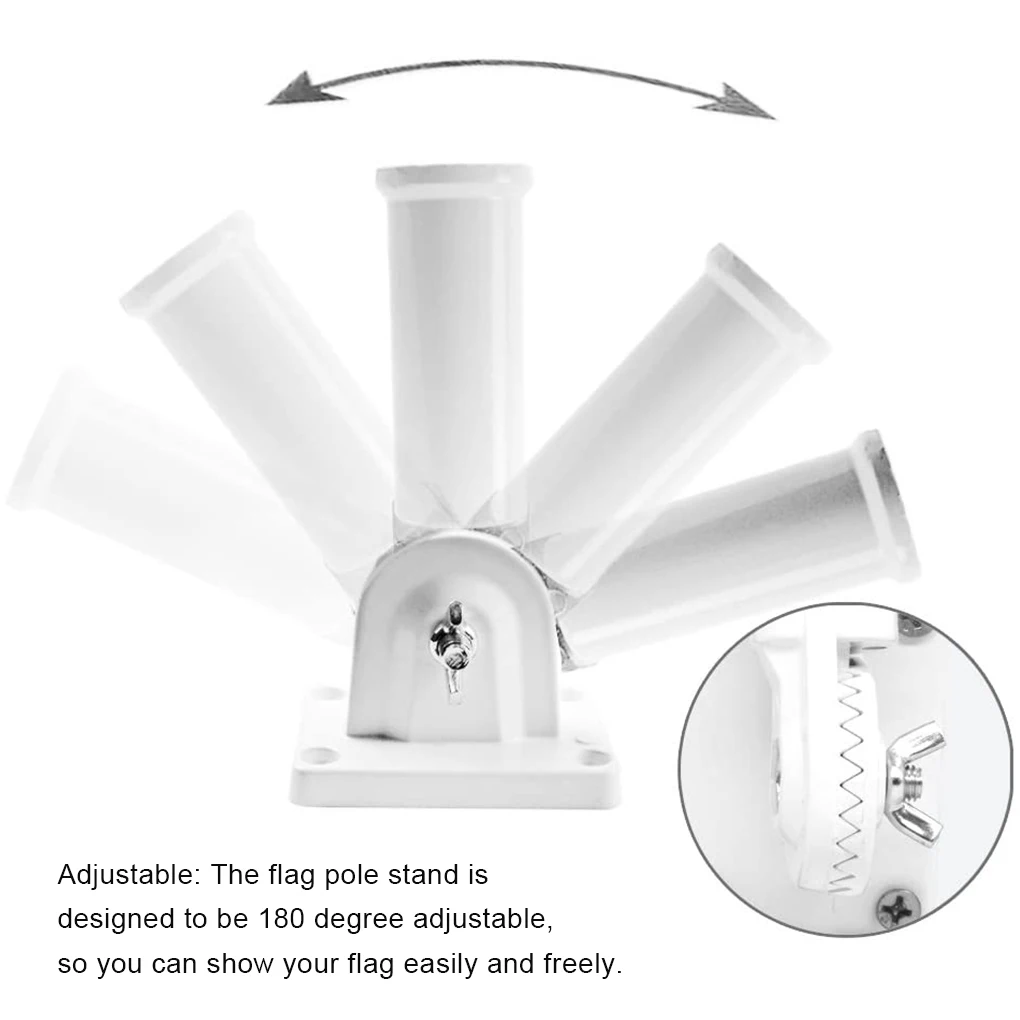 Aluminium Alloy Wall-mounted Flag Pole Holder Heavy Duty Rod Base