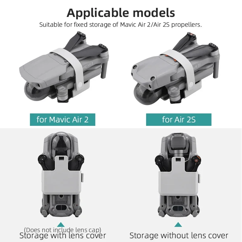 Vue rapprochée du support hélices pour DJI Mavic Air 2S, mousse moulée protégeant les pales