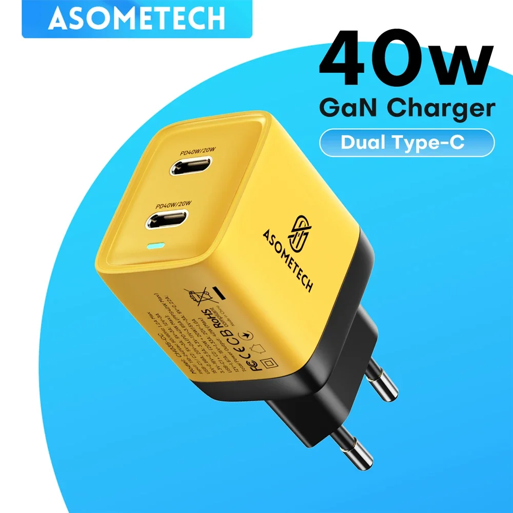 40w usb type c gan fast charger pd usb c portable travel quick charging