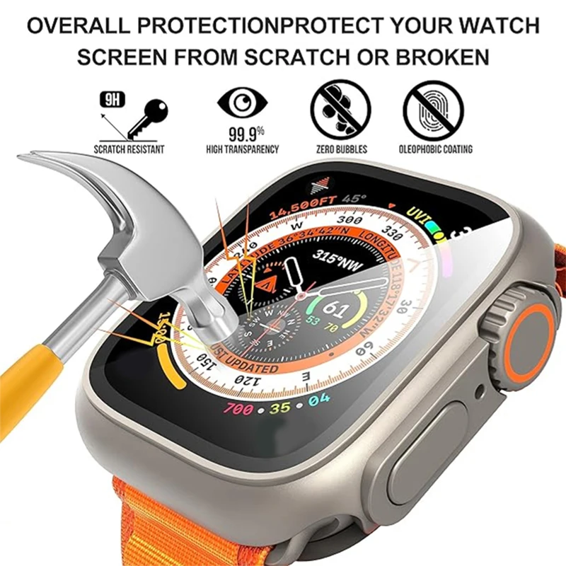 Premium Hard PC Screen Protector Case for Apple Watch - Front and Rear Bumper Cover