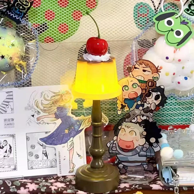 Kawaii Pudding Night Light LED Desk Lamp Battery Powered Desk Bedside Bedroom Bar Room Decor Atmosphere Sleeping Light kid Gifts 6