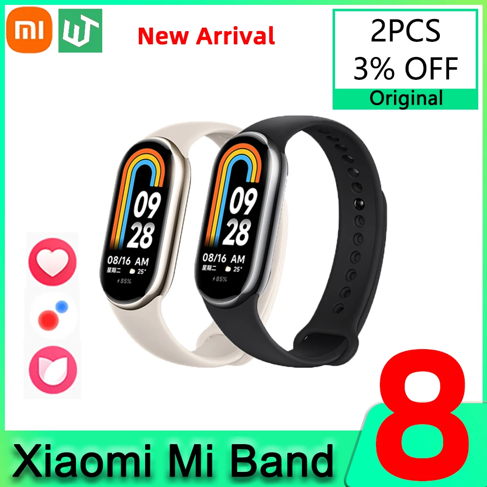 Xiaomi Mi Band 8 pulsera inteligente 7 Color Pantalla AMOLED Miband 8  Smartband sangre Oxigeno Fitness Traker Bluetooth deporte impermeable banda  inteligente 8 - AliExpress