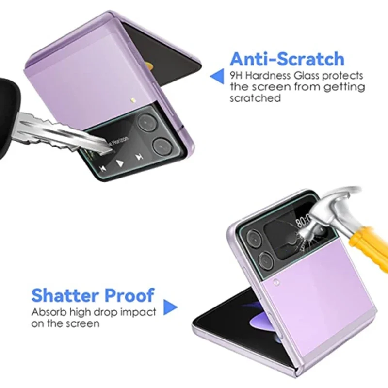 HD Flip4 Tempered Glass Lens Protector - Anti-Scratch Full Coverage Rear Camera Shield