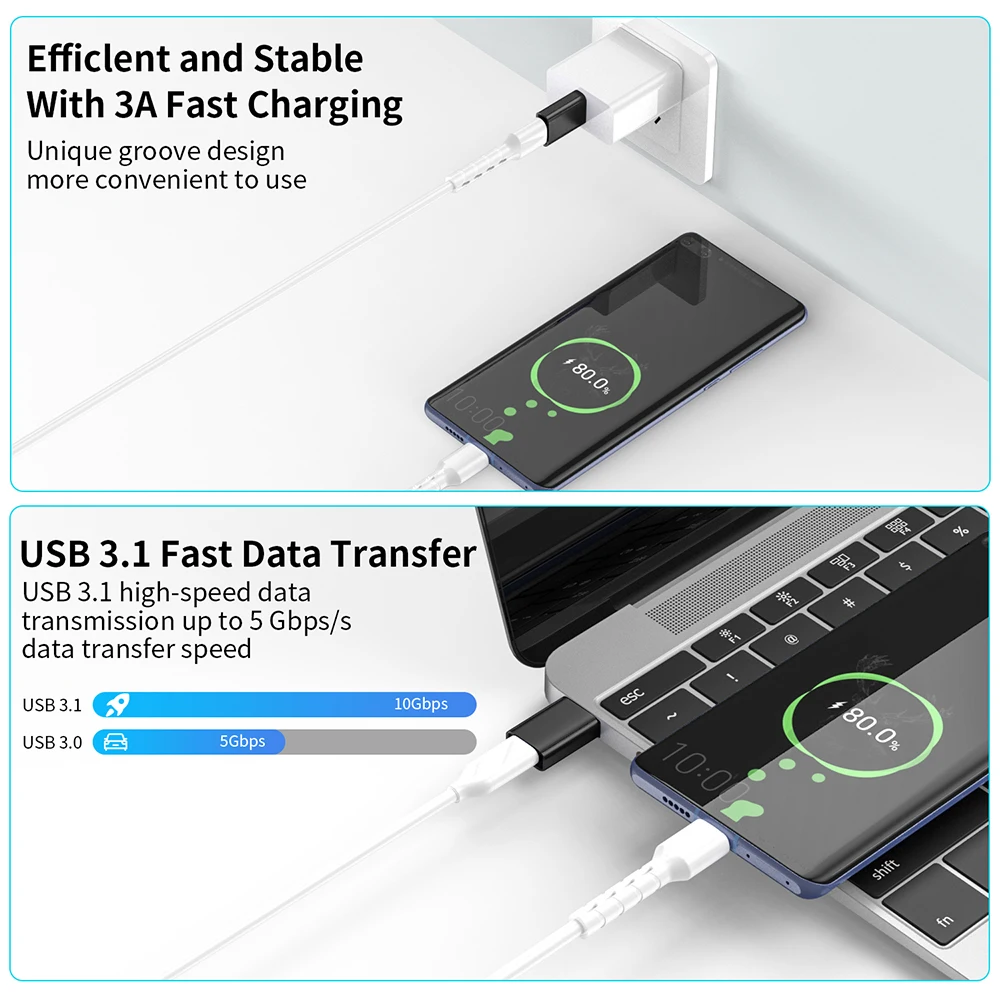 USB3.1 C/A 남성-여성 OTG 어댑터 IOS 15-17 용 데이터 전송 커넥터 안드로이드 폰 노트북 맥북 충전 변환기