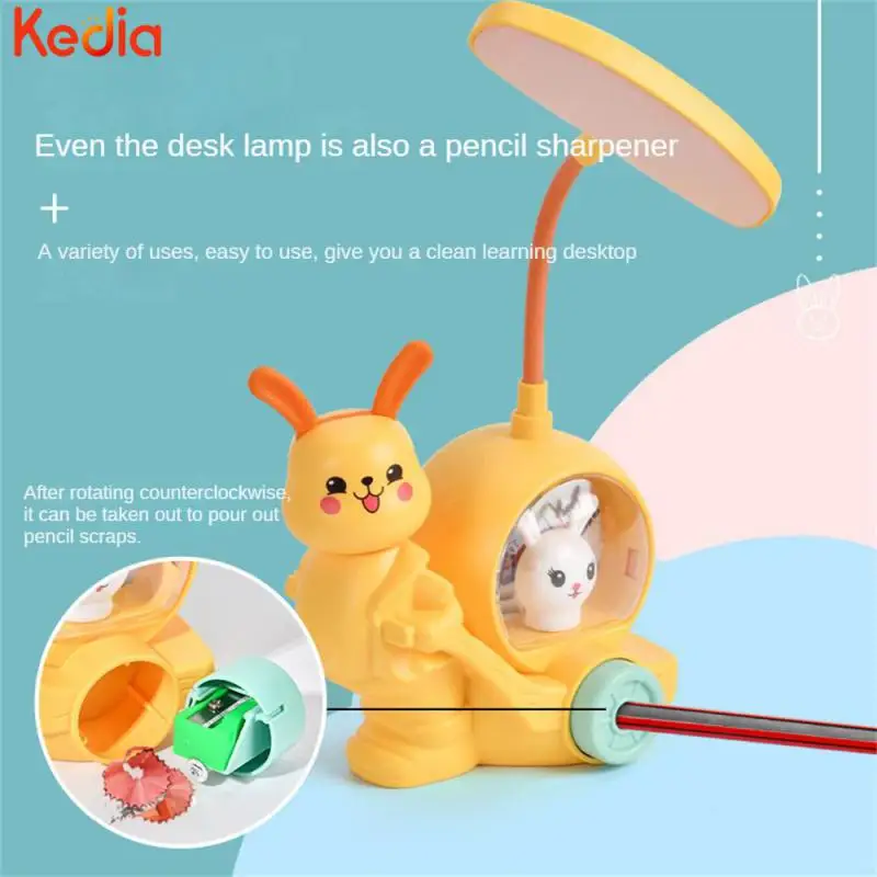 

With Pencil Sharpener Function Cute Cartoon Desk Lamp Touch Dimmable Led Light Usb Recharge Eyes Protection Colorful Night Light