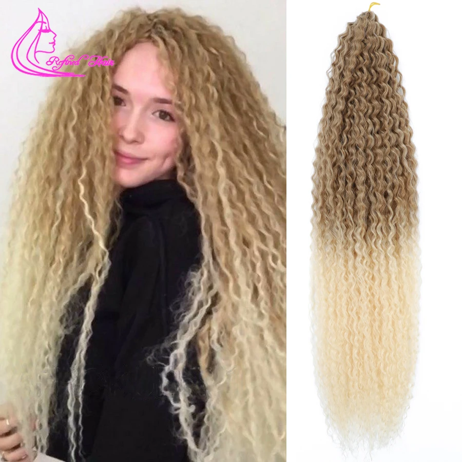 

Synthetic Crochet Hair 30inch Long Free Tress Deep Wave Twist Afro Curls Crochet Curly Braids Ombre Braiding Hair Extensions