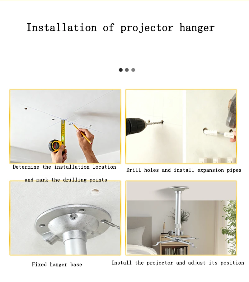 Thinyou 20 Cm 120 Cm Universal-Projektorhalterung Mit Schwenk-/Neigefunktion, Verstellbare Deckenmontage, Wandhalterung, Projektorständer Sa224724116B247D799256C9C8744B5C0O