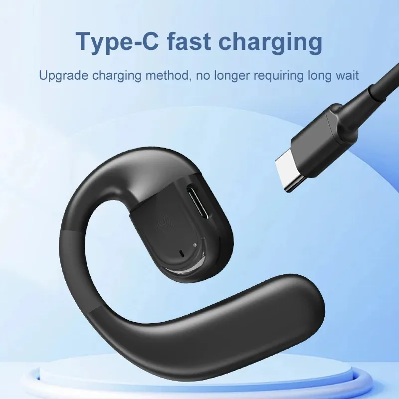 Bluetooth 5.4 Business Earphone Wireless Single Headphone with HD Mic Ear Hook HiFi Stereo Music Earbud for Xiaomi Samsung Phone 3