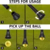 Golf Ball Retriever 2pcs Quick-Install Golf Ball Picker Upper Tool,Durable Golf Ball Grabber for Putter Swing Handle 4