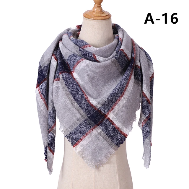 2021 new Cashmere Scarf For Women Plaid Knitted Triangle Pashmina Winter Warm Shawl Wraps Bufanda Female Soft Neck Echarpe UA-16
