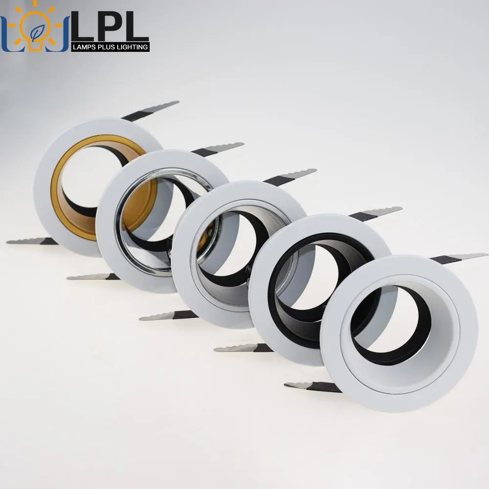 현대 무테 Led 천장 트림 링 라운드 GU10 Led 스포트 라이트 전구 프레임 알루미늄 MR16 할로겐 전구, 피팅 홀더