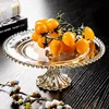 Transparent Beaded Glass Plate Cake Fruit Decorative Plate Home Living Room Snacks Dessert Plate Simple Dessert Display Tray 3