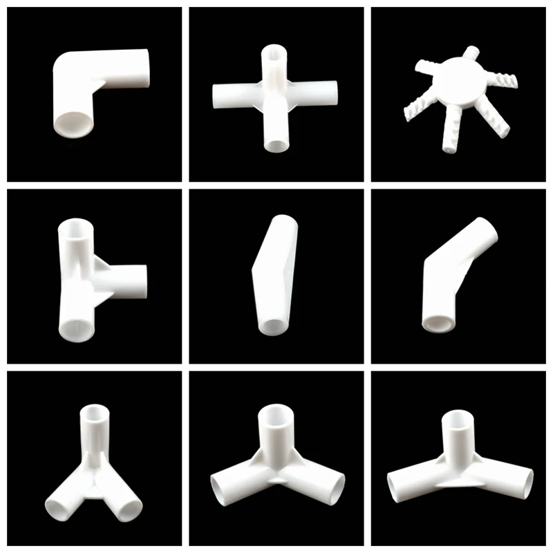 5~20PCS I.D 8/12/16/19mm ABS Plastic Adapter Hydroponic Frame Fittings  Wardrobe Connectors Shelf Mosquito Net Support DIY Joint