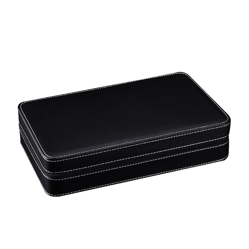 Watch Box 6/10/12 Slots PU Leather Watch zipper Box Jewelry Display Flannel Liner Organizer Portable Storage Case