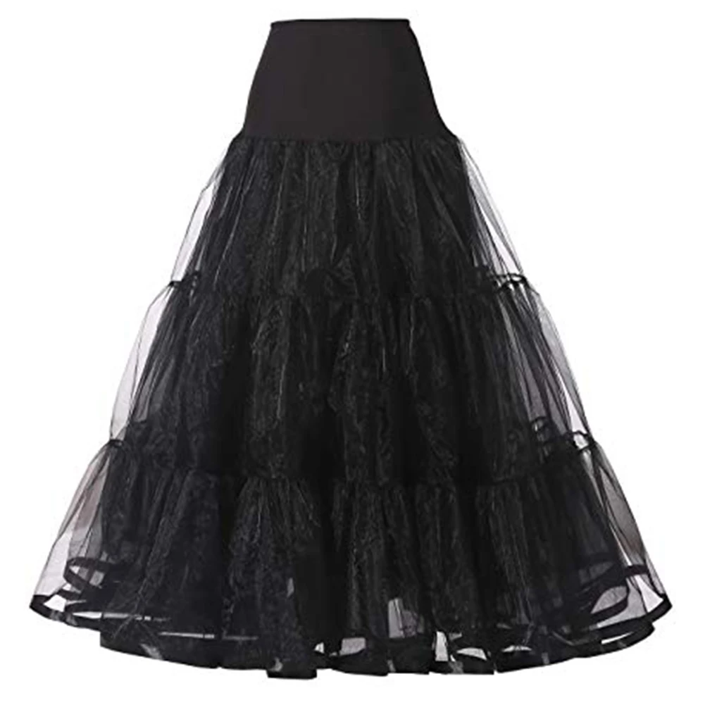 WOWBRIDAL Luxurious 95CM Long Ruffled Crinoline Petticoat for Vintage Bridal Dresses