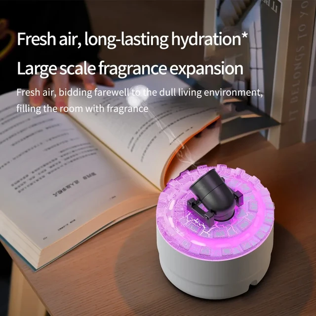 HOMEFISH Aromatherapy Diffuser  Spray Air Humidifier 7Colour Gradient Night Light Ultrasound Essential Oil Arome Diffuser 3