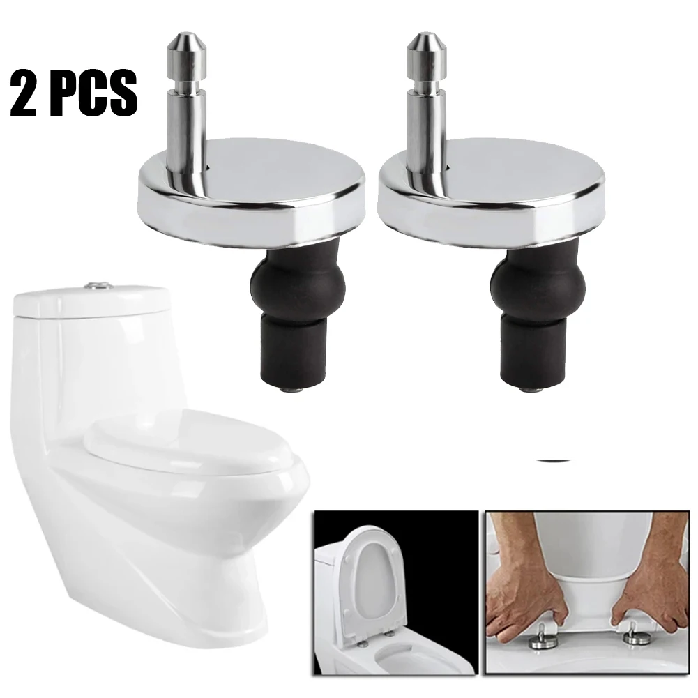 2pcs Toilet Seat Hinges Soft Release Quick Fit Replacement Universal Stainless Steel Toilet Top