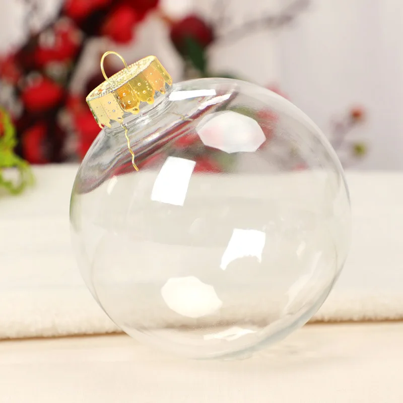 thumbnail image 1 of Adornos navideños Bola navideña transparente Bola de plástico hueca sin costuras Colgante creativo para decoración de árbol de Navidad, 1 of 5