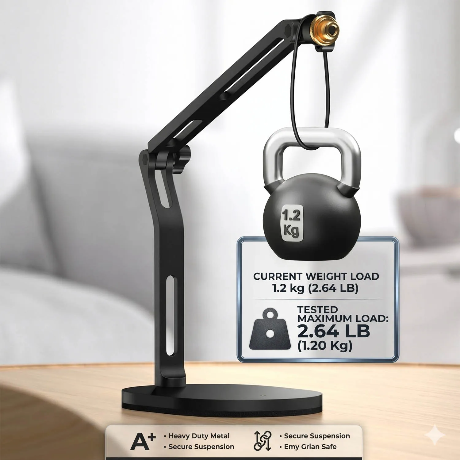 데스크 스탠드 - 마이크, HyperX, Rode, Fifine, Shure 및 기타 마이크용 조절 가능한 마운팅 암, 3/8 및 5/8 나사산 호환