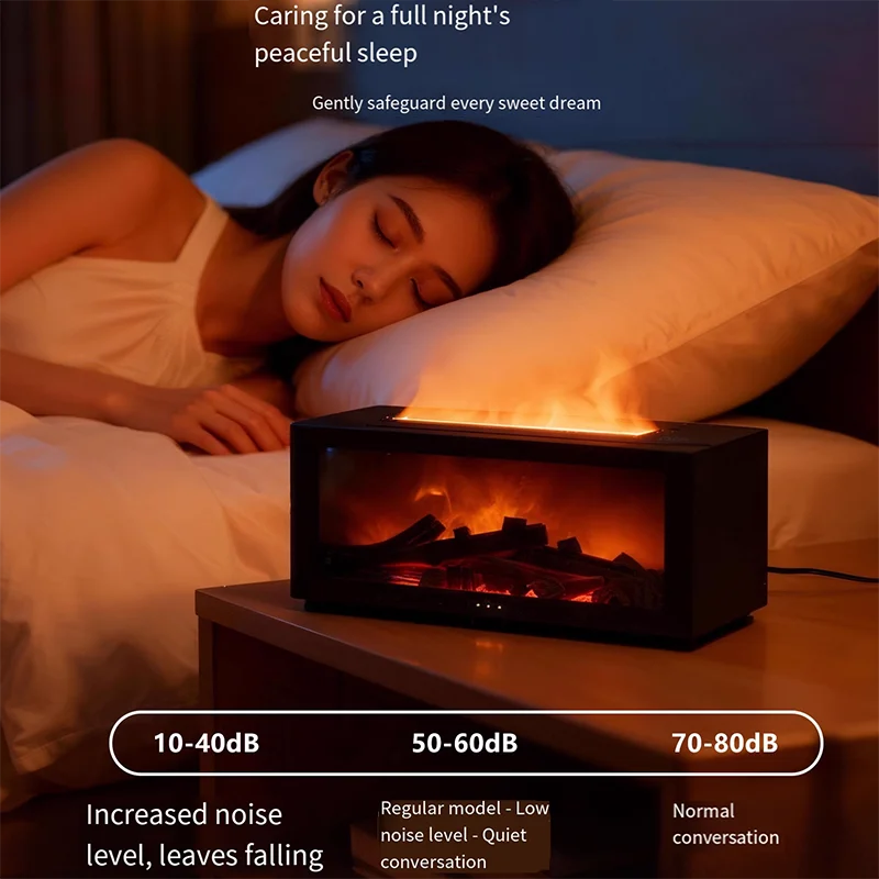 Fireplace imitation flame humidifier home bedroom colorful atmosphere lamp high-value essential oil aromatherapy machine 3