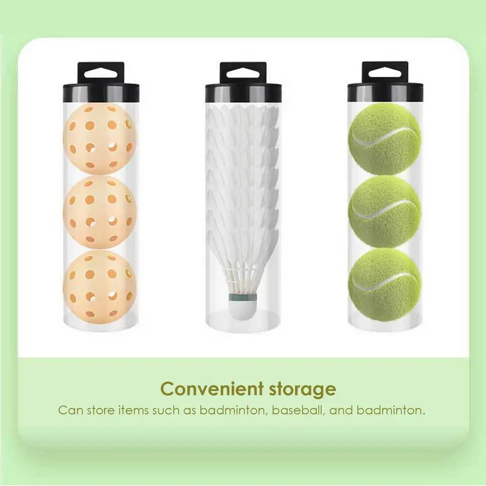 Description Picture 6 of itemTennis Ball Can with Cover Clear Travel Balls Container Outdoor Ball Storage for Golf Practice Training Accessories