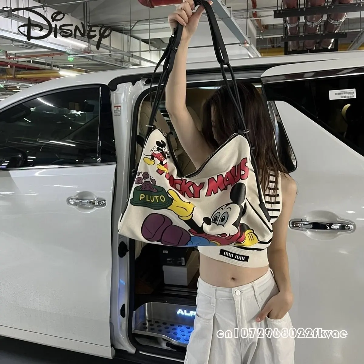 Disney Mickey New Unisex Travel Bag Fashion Large Capacity Women's Crossbody Bag Cartoon Multi Functional Leisure Fitness Bag