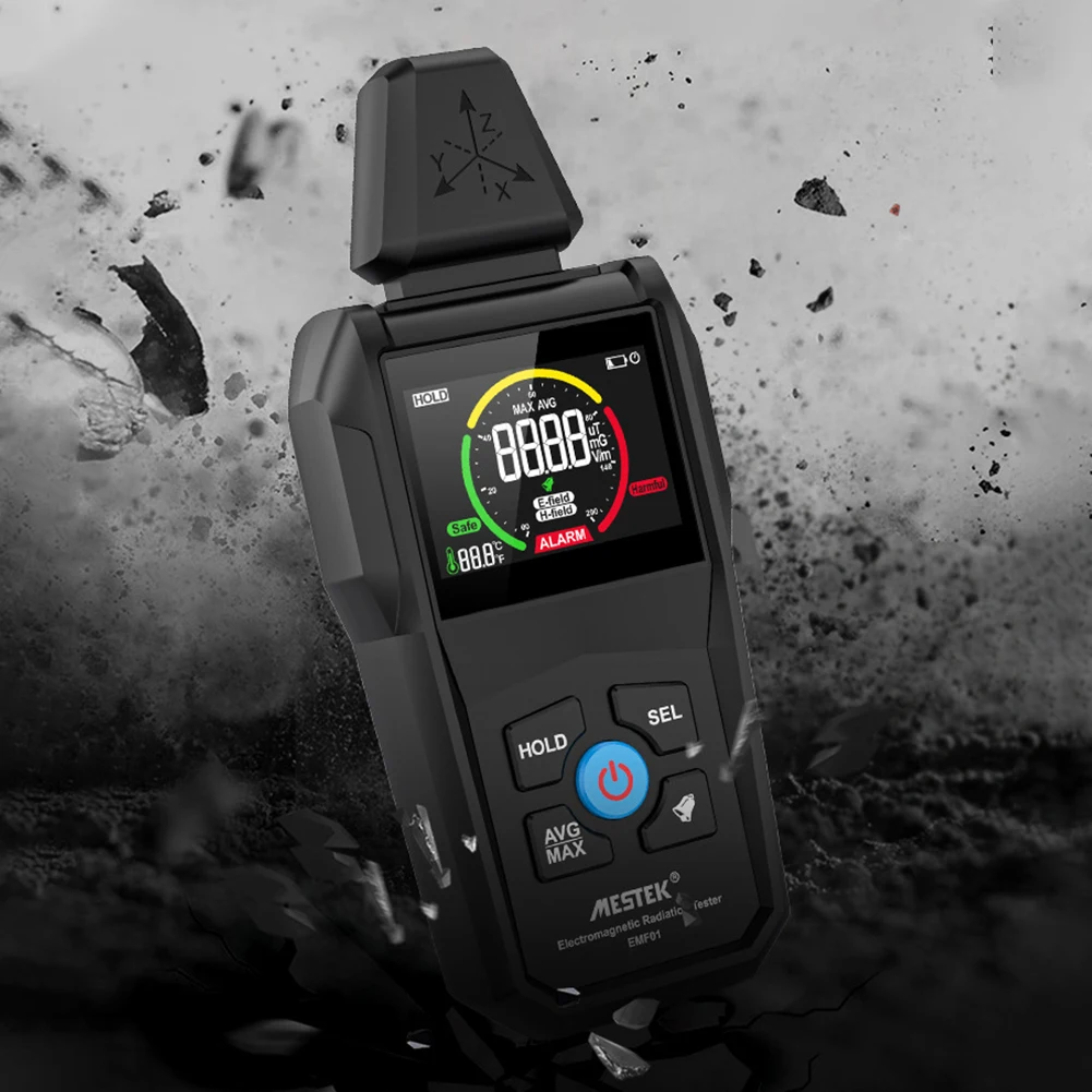 전기 자기장 스캐닝 가이거 선량계 다기능 디지털 컬러 디스플레이 감지기 실내외 휴대용