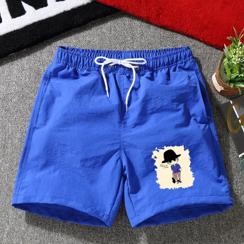 thumbnail image 1 of Pantalones cortos para hombre, pantalones cortos de playa de gran tamaño con gráficos de anime para hombre, pantalones cortos de diseñador de moda personalizados XL con ropa al por mayor, 1 of 5