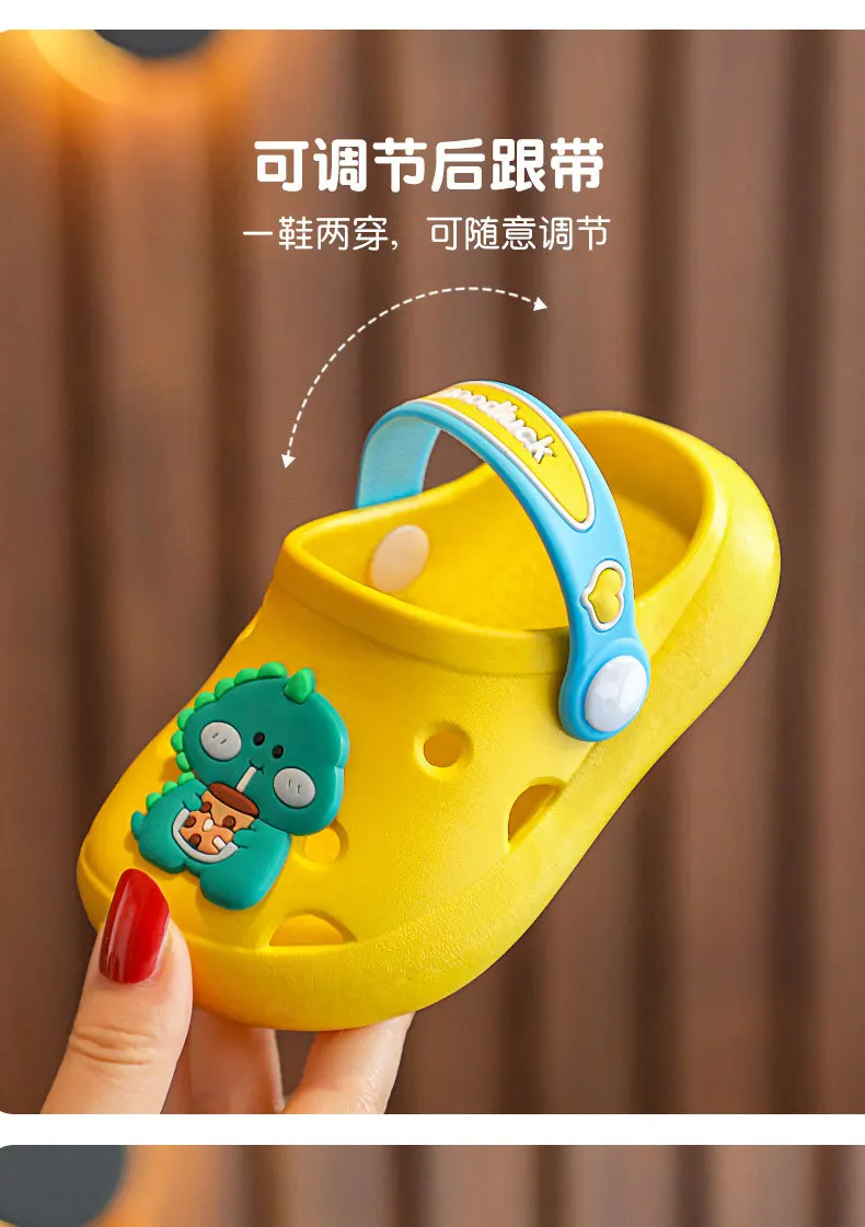 Dinosaur Kids Cute Beach Sandals for Kids Children Clog Garden Shoes for Boys Girls Children Non-Slip Home Washroom Slippers bata children's sandals